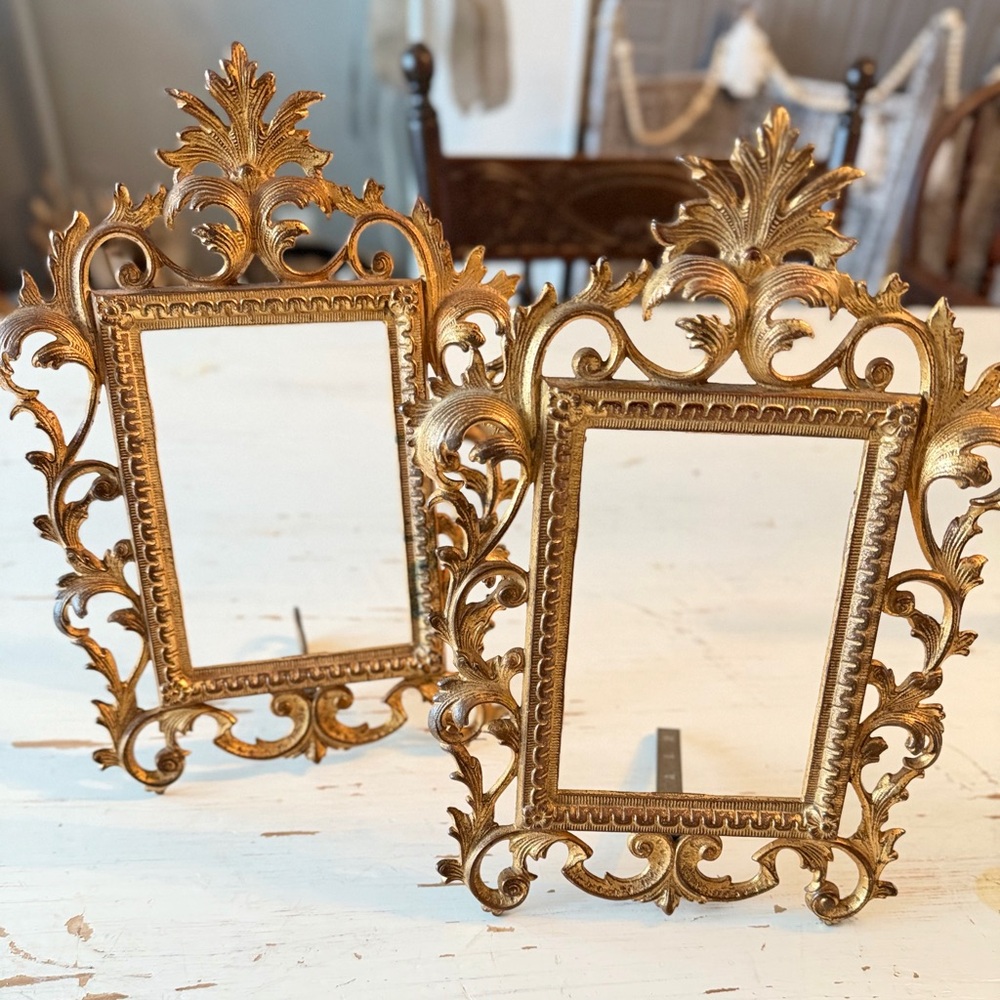 Vintage Brass Ornate Frames